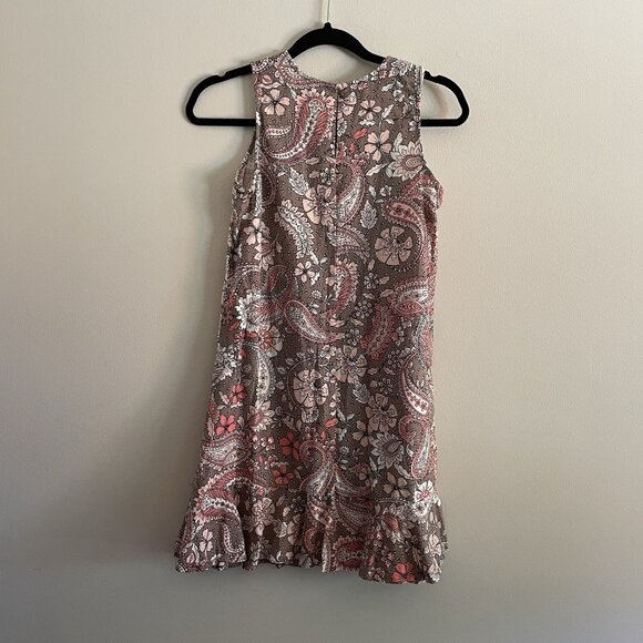 Tommy Hilfiger Women 4P Paisley Linen Blend Sleeveless Ruffle Hem Shift Dress - Picture 10 of 12